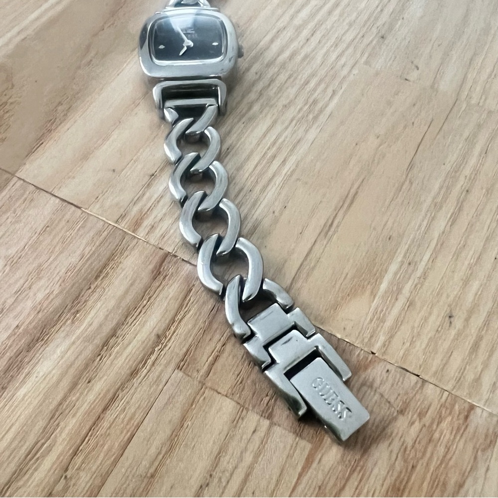 Guess Ladies Rectangular Black Dial Silver Tone B… - image 6